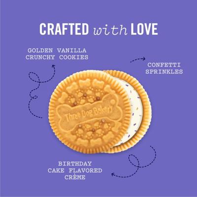 Show full view: Three Dog Bakery Birthday Confetti Lick’n Crunch Cookie Puppy Treats, 13-oz box slide 5 of 9