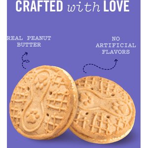 Three Dog Bakery Puppy Butters Peanut Butter Sandwich Cookie Dog Treats, 11.8-oz bag