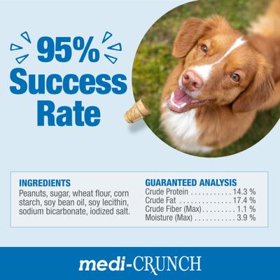 Show full view: MEDI CRUNCH Human-Grade Peanut Butter Crunchy Ice Cream Cone Pill Pouches Dog Treats, 30 count, case of 2 slide 9 of 10