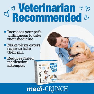 Show full view: MEDI CRUNCH Human-Grade Peanut Butter Crunchy Ice Cream Cone Pill Pouches Dog Treats, 30 count, case of 2 slide 8 of 10