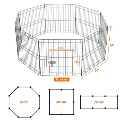 Show full view: Yaheetech Metal Dog Playpen, 8-Panel, 24-in slide 4 of 7