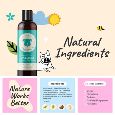 Show full view: kin+kind Kin Organics Jasmine & Lily Dog Shampoo, 12-fl oz bottle slide 5 of 11