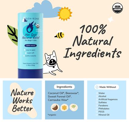 Show full view: kin+kind Hot Spot Dog & Cat Relief Balm, 1.76-oz tub slide 4 of 8