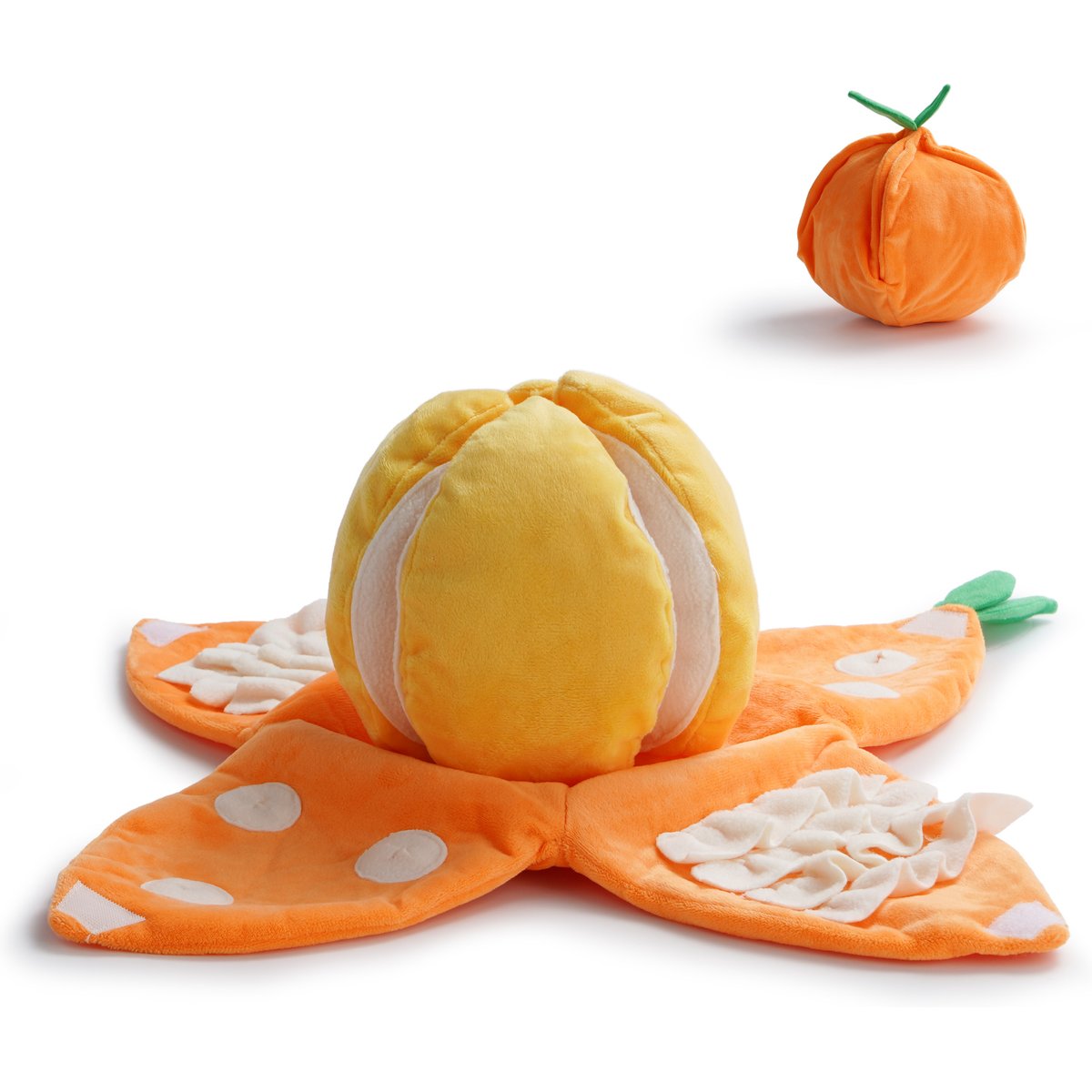 Nocciola 5 Pack Tangerine Squeaky Interactive Dog Toy, Yellow