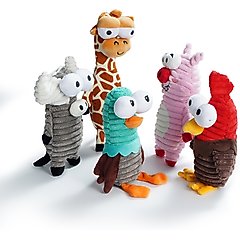 Nocciola Zoo Series with Strange Squeaky 5 Different Funny Sounds Dog Plush Toy, 5 count