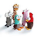 Nocciola Zoo Series with Strange Squeaky 5 Different Funny Sounds Dog Plush Toy, 5 count