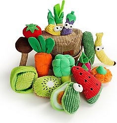 Nocciola Grocery Bag Variety Pack Crinkle Squeaky Interactive Plush Dog Toy, 15 count