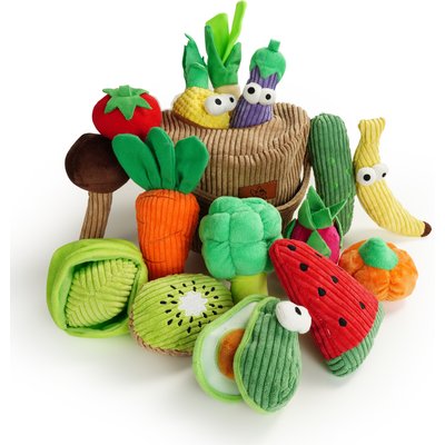 Nocciola Nocciola Grocery Bag Variety Pack Crinkle Squeaky Interactive Plush Dog Toy, 15 count