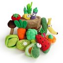 Nocciola Grocery Bag Variety Pack Crinkle Squeaky Interactive Plush Dog Toy, 15 count