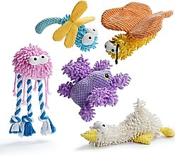 Nocciola Pastel Colors Sweet Sweepers Variety Pack Fuzzy Plush Dog Toy, 5 count