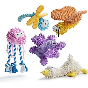Nocciola Pastel Colors Sweet Sweepers Variety Pack Fuzzy Plush Dog Toy, 5 count
