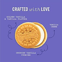 Three Dog Bakery Lick'n Crunch Golden & Vanilla Sandwich Cookies Dog Treats, 13-0z box slide 2 of 6