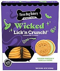 Three Dog Bakery Wicked Lick'n Crunch Cookie Dog Treats, 13-oz box