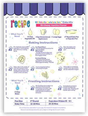 Show full view: Three Dog Bakery Ultimate Celebration Birthday Vanilla Cake Mix Dog Treat, 11-oz box slide 3 of 9