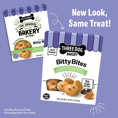 Show full view: Three Dog Bakery Bitty Bites Carob & Peanut Butter Dog Treats, 13-oz box slide 4 of 9