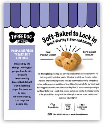 Show full view: Three Dog Bakery Bitty Bites Carob & Peanut Butter Dog Treats, 13-oz box slide 3 of 9