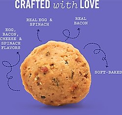 Three Dog Bakery Quiche Bites with Real Eggs, Cheese, Bacon & Spinach Dog Treats, 25-oz bag slide 2 of 7