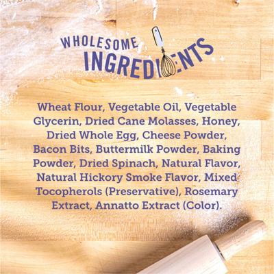 Show full view: Three Dog Bakery Quiche Bites with Real Eggs, Cheese, Bacon & Spinach Dog Treats, 25-oz bag slide 7 of 8