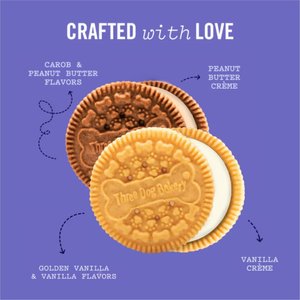 Three Dog Bakery Lick'n Crunch Vanilla & Peanut Butter Cookie Dog Treats, 26-oz box, 2 pack