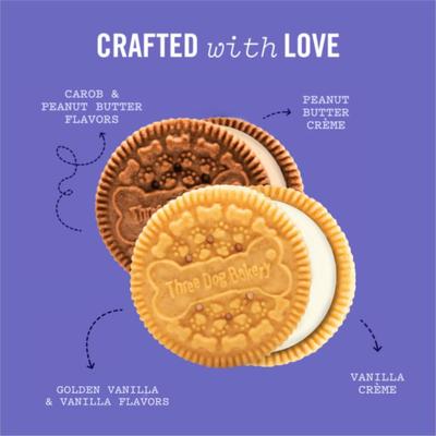 Show full view: Three Dog Bakery Lick'n Crunch Vanilla & Peanut Butter Cookie Dog Treats, 26-oz box, 2 pack slide 5 of 9