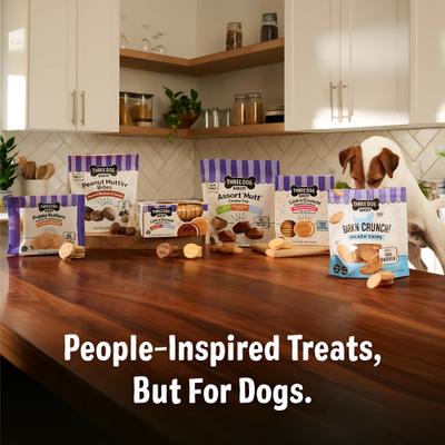 Show full view: Three Dog Bakery Puppy Butters Peanut Butter Sandwich Cookie Dog Treats, 11.8-oz bag slide 8 of 9