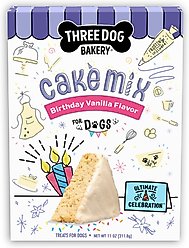 Three Dog Bakery Ultimate Celebration Birthday Vanilla Cake Mix Dog Treat, 11-oz box