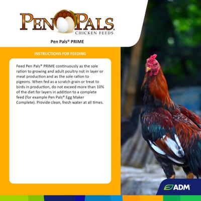 Show full view: ADM Pen Pals Prime Chicken Feed, 50-lb bag slide 4 of 8