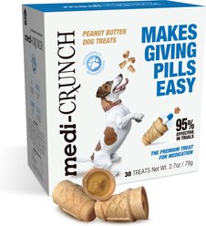 MEDI CRUNCH Human-Grade Peanut Butter Crunchy Ice Cream Cone Pill Pouches Dog Treats, 30 count, case of 1 slide 1 of 8