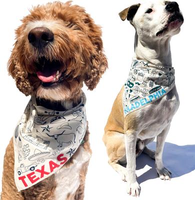 Show full view: Maptote Texas Dog Bandana, Navy/Red, Large slide 2 of 5