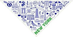 Maptote New York City Dog Bandana, Blue/Green, Small slide 2 of 5