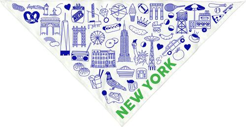 Show full view: Maptote New York City Dog Bandana, Blue/Green, Small slide 3 of 5