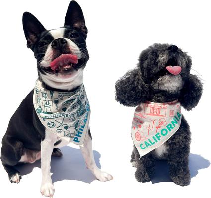 Show full view: Maptote Texas Dog Bandana, Navy/Red, Small slide 2 of 5
