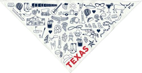 Show full view: Maptote Texas Dog Bandana, Navy/Red, Small slide 3 of 5