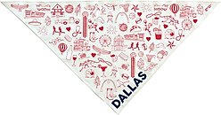 Maptote Dallas Dog Bandana, Red/Navy, Large