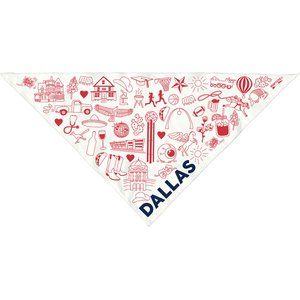 Maptote Dallas Dog Bandana, Red/Navy, Small