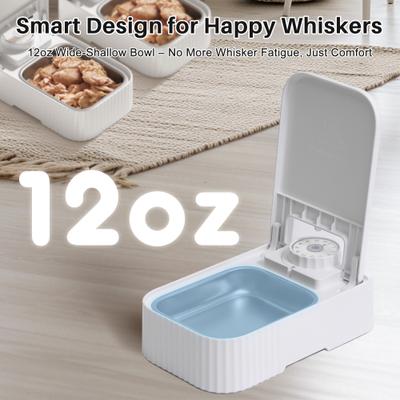 Show full view: VIVIPAL 2-Meal Dry & Wet Stainless Steel Automatic Dog & Cat Feeder, White, 700-mL slide 5 of 9