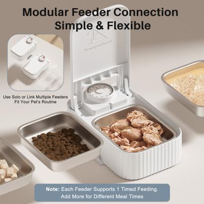 Show full view: VIVIPAL 2-Meal Dry & Wet Stainless Steel Automatic Dog & Cat Feeder, White, 700-mL slide 8 of 9