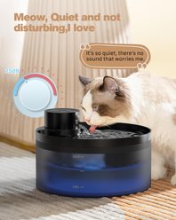 VIVIPAL Wireless Cat Water Fountain, 108-oz, Black slide 2 of 9