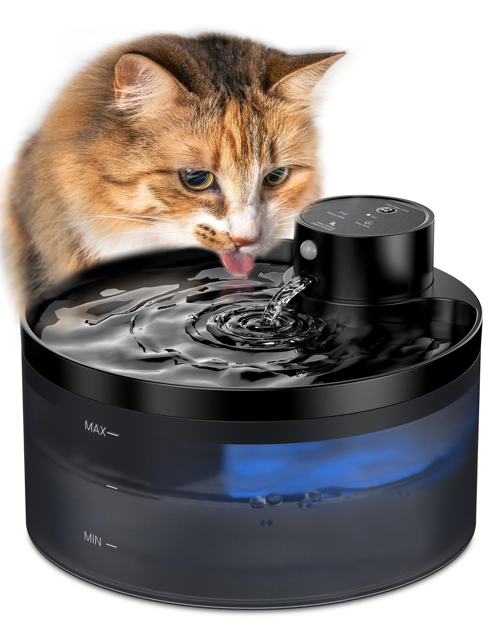 VIVIPAL Wireless Cat Water Fountain, 108-oz, Black