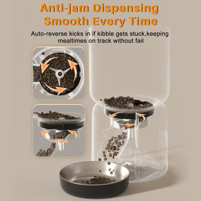 Show full view: VIVIPAL Camera Wi-Fi Automatic Dog & Cat Feeder, Black, 4-L slide 7 of 11