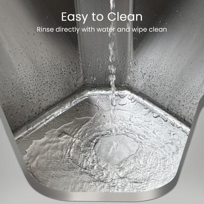 Show full view: Ptlom Stainless Steel High Sided Corner Cat Litter Box, 22 x 16.5 x 14.5-in slide 9 of 10