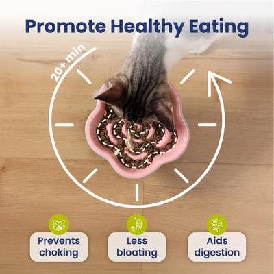 Show full view: PawsPik Raised Ceramic Slow Feeder Dog & Cat Food Bowl, Sunset Orange slide 4 of 12