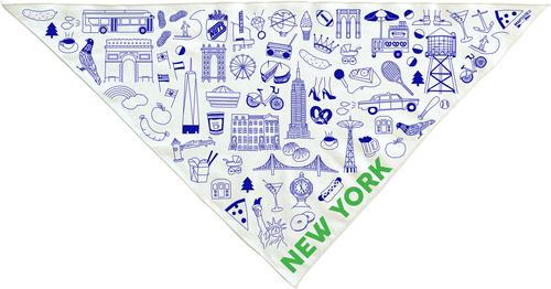 Show full view: Maptote New York City Dog Bandana, Blue/Green, Large slide 3 of 5