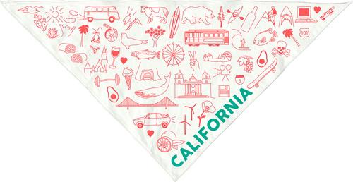 Show full view: Maptote California Dog Bandana, Coral/Green, Small slide 3 of 5