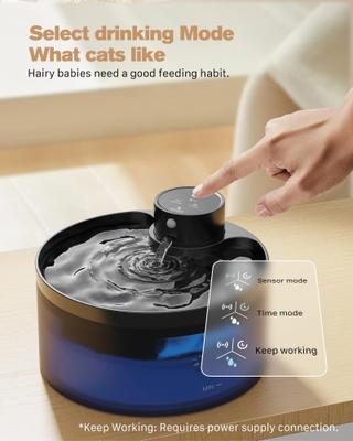 Show full view: VIVIPAL Wireless Cat Water Fountain, 108-oz, Black slide 3 of 11