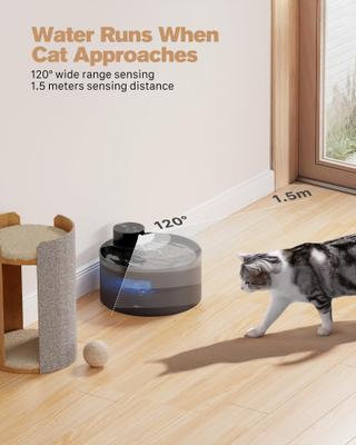 Show full view: VIVIPAL Wireless Cat Water Fountain, 108-oz, Black slide 2 of 11