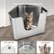 Show in main carousel: Ptlom Stainless Steel High Sided Corner Cat Litter Box, 22 x 16.5 x 14.5-in slide 4 of 10