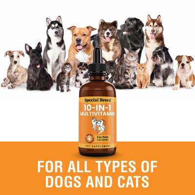 Show full view: Special Breed 10-in-1 Liquid Multivitamin Supplement for Dogs & Cats, 4-fl oz bottle slide 4 of 7