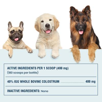 Show full view: Special Breed 40% IgG Grass Fed Colostrum Powder Immune Support Supplement for Dogs, 2.5-oz jar slide 7 of 9