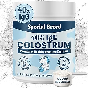Special Breed 40% IgG Grass Fed Colostrum Powder Immune Support Supplement for Dogs, 2.5-oz jar